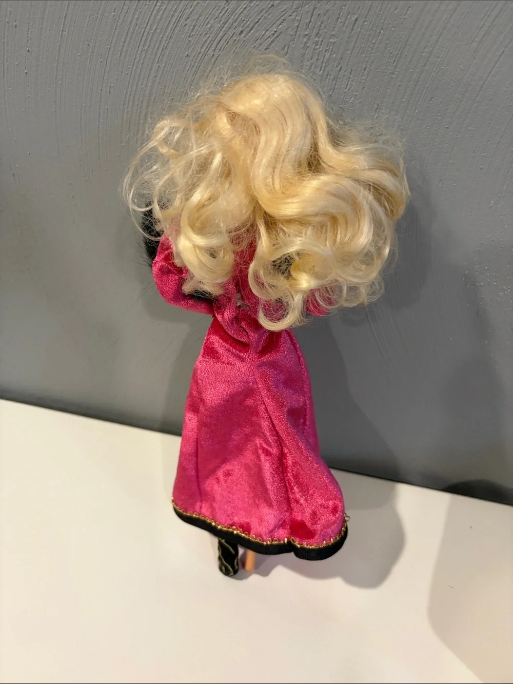 Mattel Blonde Hair Fashion Doll in Hot Pink and Black Gown